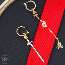 Load image into Gallery viewer, Mulan Sword and Loyalty Earrings
