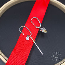 Load image into Gallery viewer, Mulan Sword and Shield Clip Earrings
