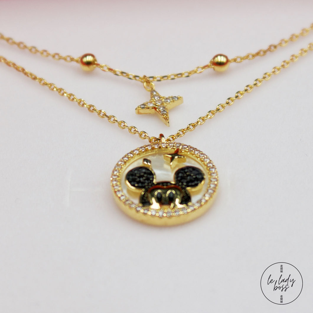 Mickey Mouse Layered Charm Necklace