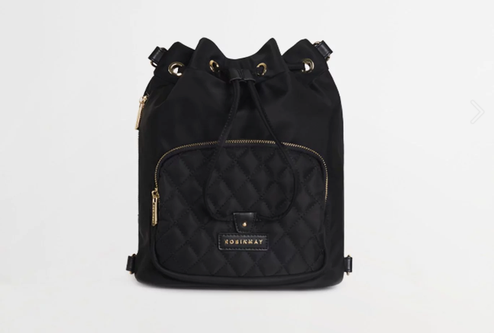 Nylon Quilted Bucket Backpack (L)